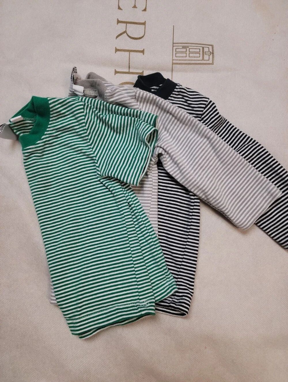 12pc Boys 3-6m & 6m Fall Bundle Gingham Stripe Cotton Knit Sets